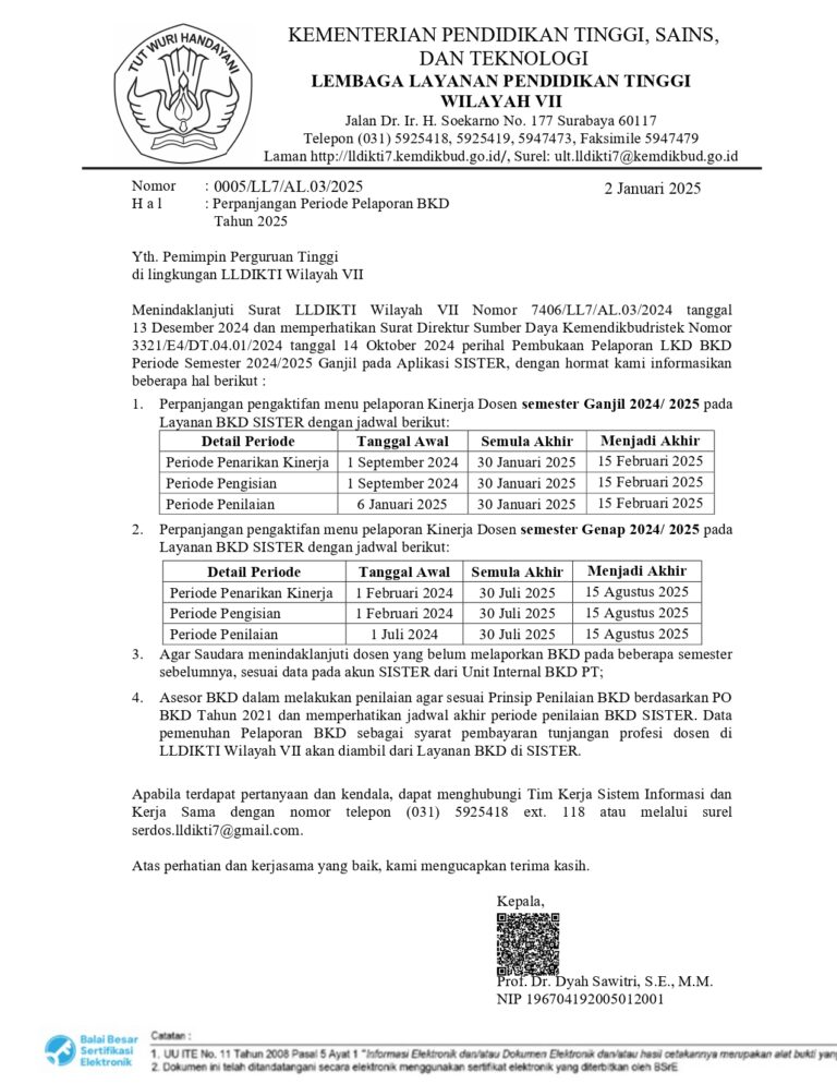 Pembukaan Periode BKD Genap 2024/2025