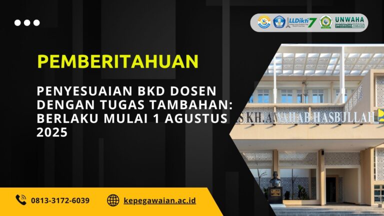 Penyesuaian BKD Dosen dengan Tugas Tambahan: Berlaku Mulai 1 Agustus 2025