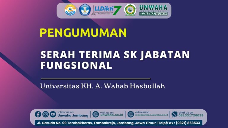 UNWAHA Gelar Serah Terima SK Jabatan Fungsional Dosen