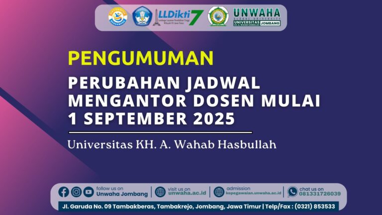 Perubahan Jadwal Mengantor Dosen Mulai 1 September 2025