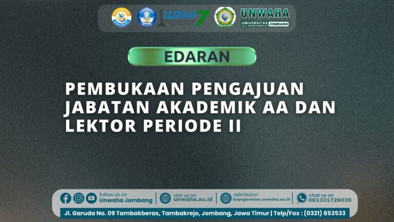 Surat Edaran Pembukaan Pengajuan Jabatan Akademik Asisten Ahli dan Lektor Periode II Tahun 2025
