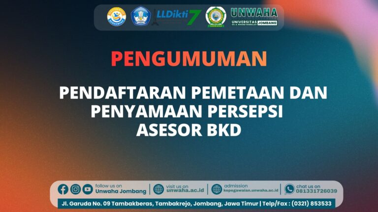 Pengumuman Pendaftaran Pemetaan dan Penyamaan Persepsi Asesor BKD