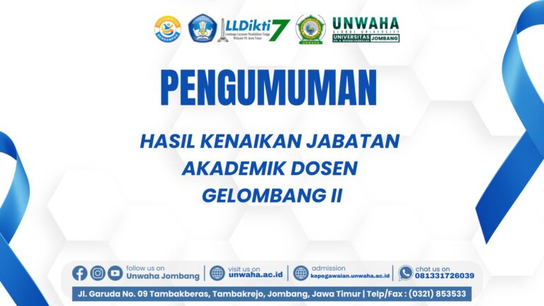 Pengumuman Hasil Kenaikan Jabatan Akademik Dosen AA & Lektor Gelombang II Tahun 2025