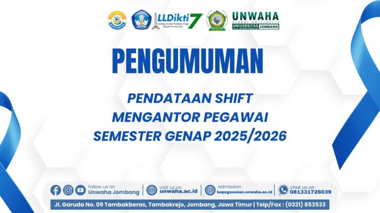 Pendataan Shift Mengantor Pegawai Semester Genap 2025/2026