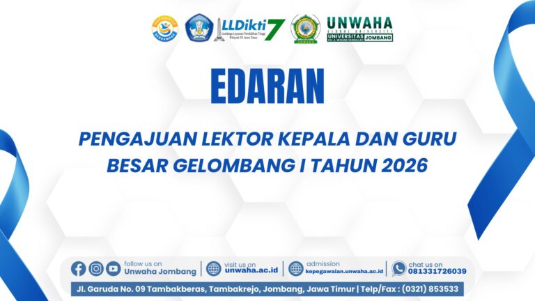 Kepegawaian UNWAHA Buka Pengajuan Lektor Kepala dan Guru Besar Gelombang I Tahun 2026