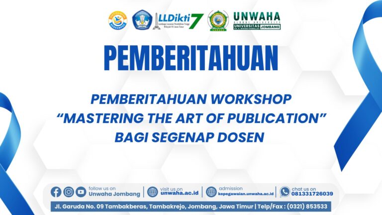 Pemberitahuan Workshop “Mastering the Art of Publication”